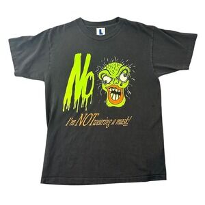 Vintage No Im NOT Wearing a Mask Halloween TShirt Mens L USA Single Stitch